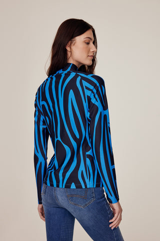 Blue zebra riding top