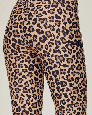 Detailed shot of the back of the leopard breeches, showing the premium stitching and non-see-through quality.