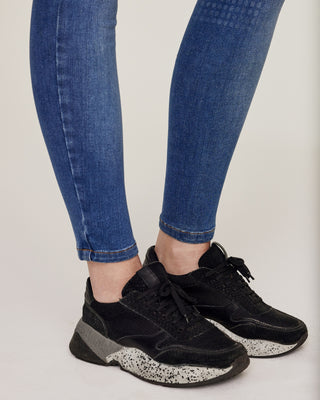 Detailed product shot of the ankle cuffs (benslut) on the Riders Denim original jeans breeches for a perfect boot fit.