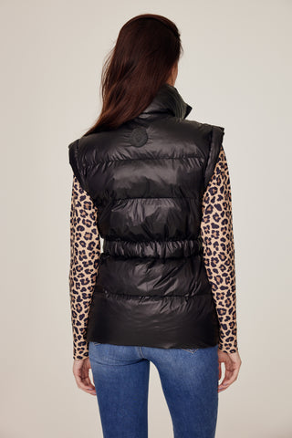 Black riding puffer vest