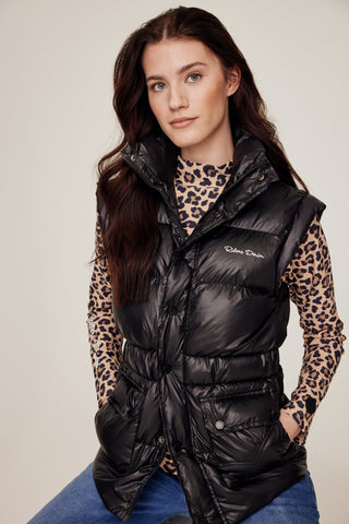 Black riding puffer vest