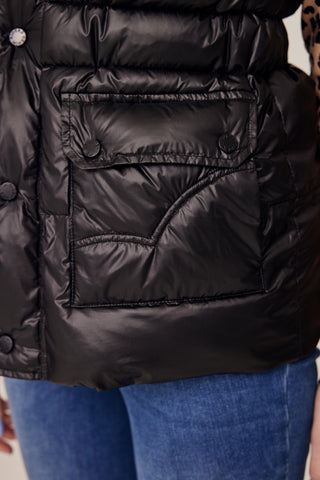 Black riding puffer vest