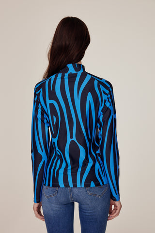 Blue zebra riding top